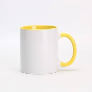 TAZA INTERIOR Y ASA COLOR AMARILLO