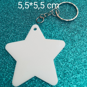 DOCENA LLAVERO ESTRELLA SUBLIMABLE BLANCO