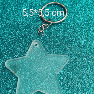 DOCENA LLAVERO ESTRELLA SUBLIMABLE TRANSPARENTE