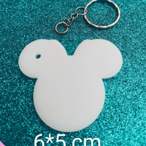 DOCENA LLAVERO MICKEY 5 CM SUBLIMABLE BLANCO