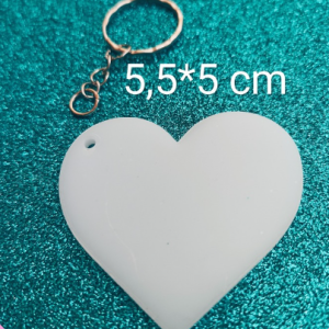 DOCENA LLAVERO CORAZON SUBLIMABLE BLANCO
