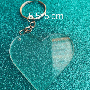 DOCENA LLAVERO CORAZÓN SUBLIMABLE TRANSPARENTE