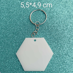DOCENA LLAVERO HEXAGONAL SUBLIMABLE BLANCO