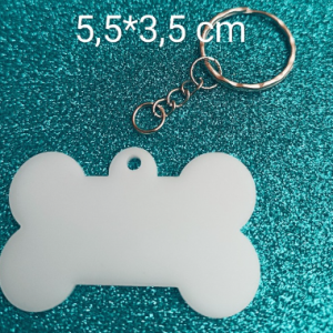 DOCENA LLAVERO HUESO GRANDE SUBLIMABLE BLANCO
