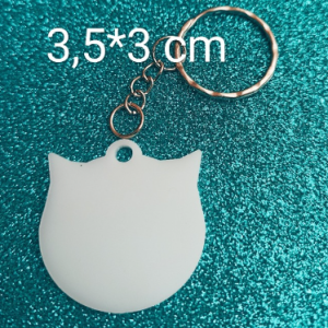 DOCENA LLAVERO GATO GRANDE SUBLIMABLE BLANCO