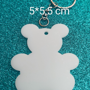 DOCENA LLAVERO OSO SUBLIMABLE BLANCO