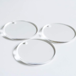 100 LLAVERO TRANSPARENTE CIRCULAR SUBLIMABLE 5 CM SIN ARGOLLA