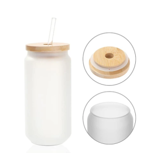 VASO SUBLIMABLE CON TAPA BAMBU