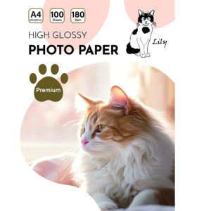 PAPEL FOTOGRÁFICO GLOSSY 180GR A4 100 HOJAS