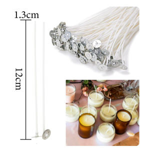 PÁBILOS ENCERADOS MECHA DE VELA 50 UDS CON WICK TABS 12 CM