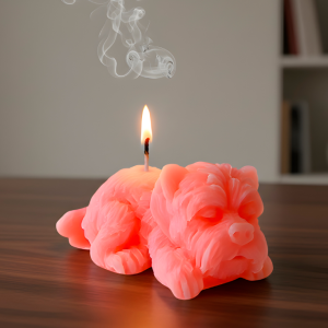 MOLDE SILICONA PERRITO ACOSTADO AROMATERAPIA VELAS 4,2 X 2 CM