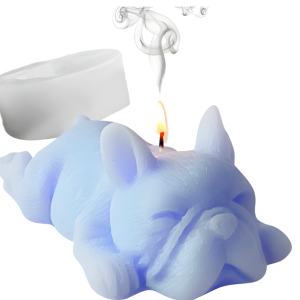 MOLDE SILICONA PERRITO BULLDOG AROMATERAPIA VELAS 3,5 X 2,5 CM