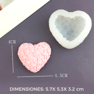 MOLDE SILICONA CORAZON DE FLOR PEQUEÑO