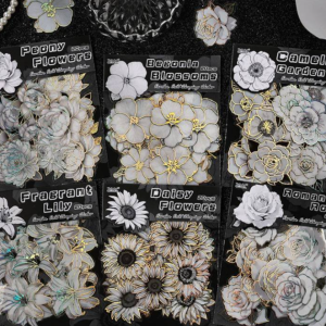 STICKER FLORES BLANCAS 20 PIEZAS