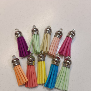 MIX BORLAS CUERO 3CM 10 UNIDADES, DIFERENTES COLORES