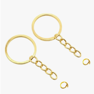 PACK 10 ARGOLLAS DE LLAVERO DORADA 25 MM CON ARGOLLA DE UNION