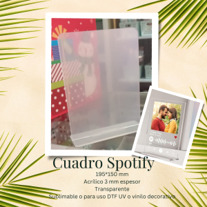 CUADRO SPOTIFY 150*195 MM TRANSPARENTE