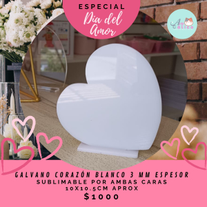 GALVANO CORAZON BLANCO