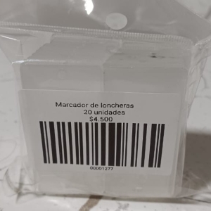 PACK 20 MARCADOR PARA LONCHERA TRANSPARENTE 65*30 MM