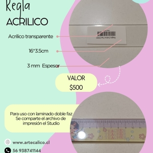REGLA ACRILICO DOBLE FAZ
