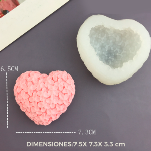 MOLDE DE SILICONA CORAZÓN DE FLOR MEDIANO