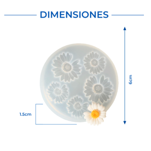 MOLDE SILICONA FORMA MARGARITA MANUALIDADES VELAS RESINA