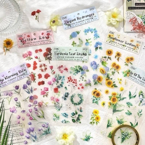 STICKER TRANSPARENTE DE FLORES