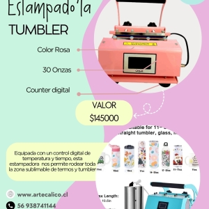 ESTAMPADORA TUMBLER ROSA 30 OZ