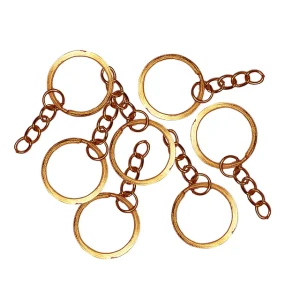 PACK 100 ARGOLLAS DE LLAVERO DORADA 25 MM CON ARGOLLA DE UNION
