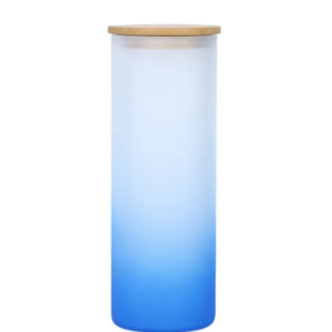 VASO SUBLIMABLE CON TAPA BAMBU Y BASE AZUL