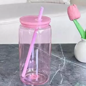 VASO ACRÍLICO ROSA TIPO LATA DE 16OZ PARA DTF UV Y VINILO