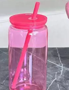 VASO ACRILICO FUCSIA TIPO LATA DE 16OZ PARA DTF UV Y VINILO