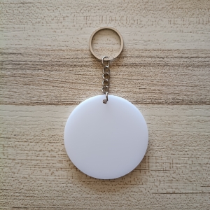 DOCENA LLAVERO CIRCULAR 3 CM BLANCO SUBLIMABLE