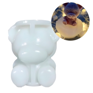 MOLDE DE SILICONA VELA Y JABÓN FORMA DE OSITO PEQUEÑO SENTADO 5.5X5.8 CM